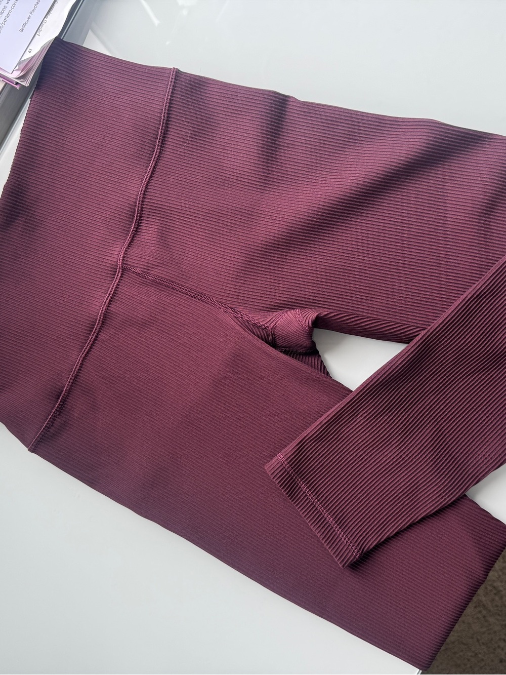 Athleta High-Rise Ribbed Performance Pants - Plum